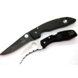 Folding Benchmade M245 knife blade: 9cm, and a Spyderco folding knife. P&P Group 2 (£18+VAT for