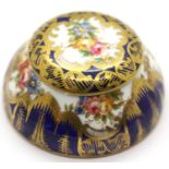 Crown Staffordshire miniature lidded pot, L: 6 cm. P&P Group 1 (£14+VAT for the first lot and £1+VAT