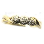 9ct gold diamond ring, size M, 1.6g. P&P Group 1 (£14+VAT for the first lot and £1+VAT for