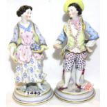 Two Continental bisque courting figurines, H: 24 cm. P&P Group 3 (£25+VAT for the first lot and £5+