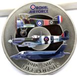2018 - Five Pound Coin of Jersey - Royal Air Force Centenary. P&P Group 1 (£14+VAT for the first lot