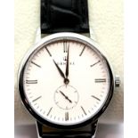 New boxed Ornake gents wristwatch with Japanese Mituyo movement and silver with white face. P&P