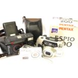 Mixed cameras including Pentax ESPIO 200 and Nikon Coolpix 7.1 mega. P&P Group 3 (£25+VAT for the