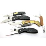 Six mixed folding knives. P&P Group 3 (£25+VAT for the first lot and £5+VAT for subsequent lots)