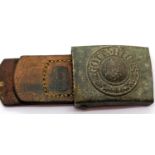 WWII German 3rd Reich Heer (Army) Buckle & Leather Tab Dated 1940. P&P Group 1 (£14+VAT for the