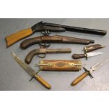 Selection of mixed vintage guns and knives, guns in poor condition. P&P Group 3 (£25+VAT for the