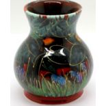 Anita Harris Bluebell Wood vase signed in gold, H: 10 cm. P&P Group 2 (£18+VAT for the first lot and