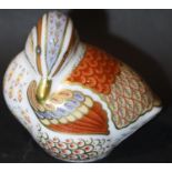 Royal Crown Derby teal duckling with gold stopper, H; 5 cm. P&P Group 2 (£18+VAT for the first lot
