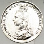 1887 - Silver Threepence of Queen Victoria. P&P Group 1 (£14+VAT for the first lot and £1+VAT for