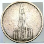 1934 - Silver 5 Reichsmark (Germany) - Potsdam garrison. P&P Group 1 (£14+VAT for the first lot