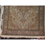 20th century Kashmir wool rug, 124 x 196 cm. Not available for in-house P&P, contact Paul O'Hea at