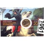 2007 gold sovereign sealed in Royal Mint packaging. P&P Group 1 (£14+VAT for the first lot and £1+