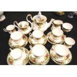 Selection of Royal Albert Old Country Roses ceramics including side plates, teapots etc. Knop