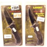 Two new cased Lansky Evader knives, blade L: 8 cm. P&P Group 2 (£18+VAT for the first lot and £3+VAT