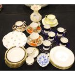 Mixed china including Royal Albert, Belleek and a part coffee set. Not available for in-house P&P,