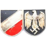 WWII German Africa Corps Tropical Helmet Badges. P&P Group 1 (£14+VAT for the first lot and £1+VAT