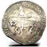 c1630 King Charles 1st Stuart hammered silver half crown with strong portrait. P&P Group 1 (£14+