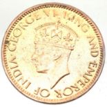 1945 - Ceylon - Uncirculated one Cent piece. P&P Group 1 (£14+VAT for the first lot and £1+VAT for