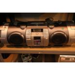 Portable JVC Boomblaster super twin ducts mix mixing guitar woofer CD system. Not available for in-