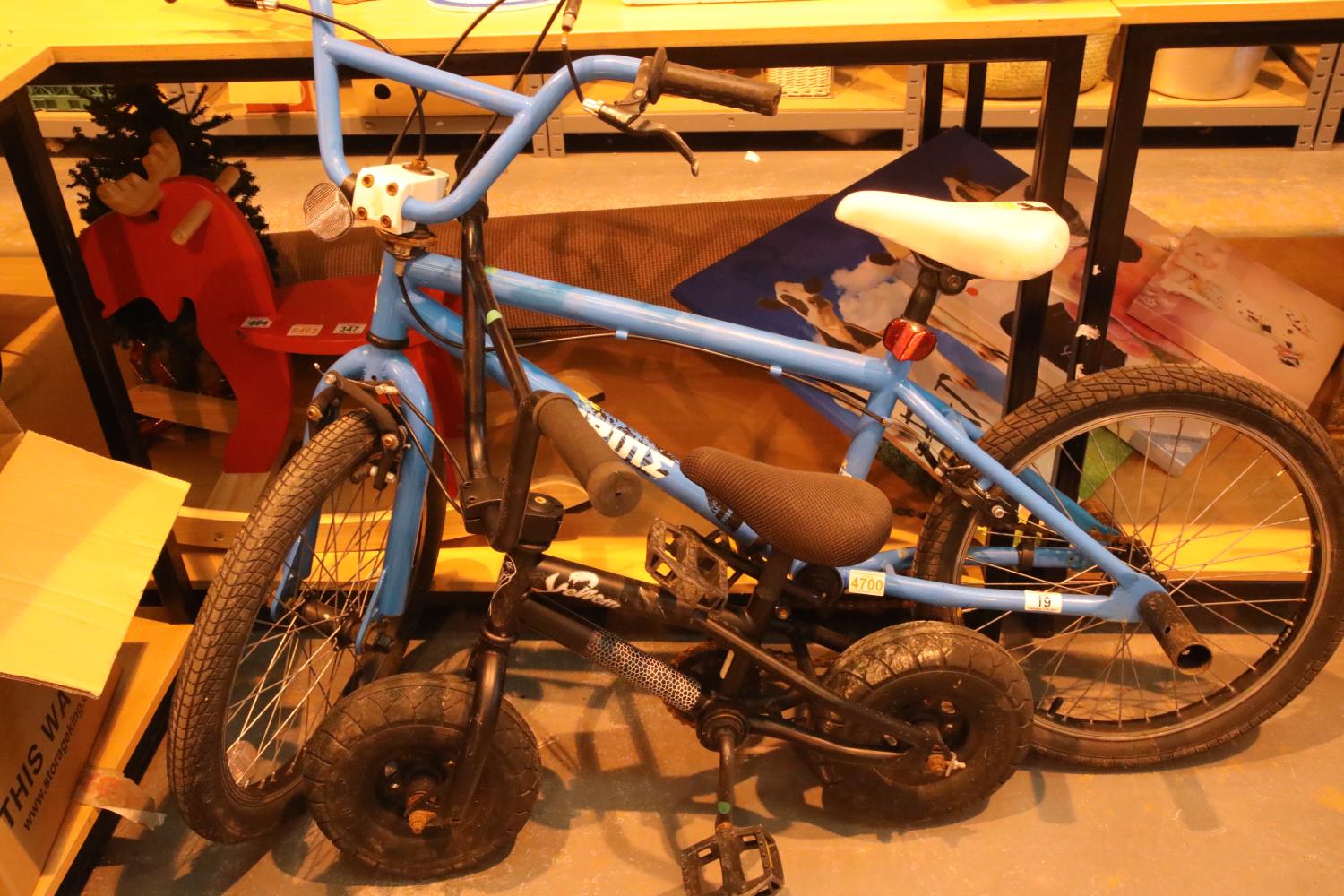 Child's X Rated spine BMX bike and a small Venom bike. Not available for in-house P&P, contact