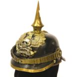 WWI No 92 Regiment Braunschweigisches Officers Pickelhaube. P&P Group 2 (£18+VAT for the first lot