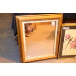 Large pine framed mirror, 50 x 40 cm. Not available for in-house P&P, contact Paul O'Hea at