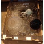 Box of mixed moulded and other glassware. Not available for in-house P&P, contact Paul O'Hea at