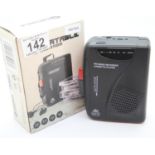 GPO Personal FM radio & cassette player; 3.5mm phone jack & 3V DC-in Jack; with built-in microphone,