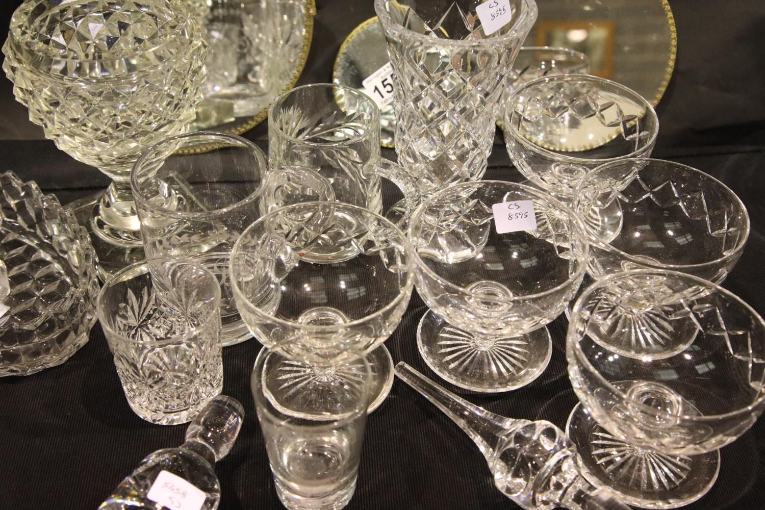 Collection of assorted crystal including five Webb sorbet glasses, a Waterford Crystal bowl and - Image 3 of 5
