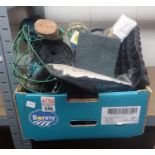 Large box of mixed gardening tools and equipment. Not available for in-house P&P, contact Paul O'Hea