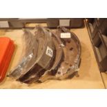 Set of vehicle brake pads, part numbers unknown. Not available for in-house P&P, contact