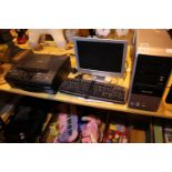 Packard Bell home computer including keyboard, monitor and a Brother DCPJ315W wireless printer and a