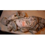 Stoneware wall plaque of an Oriental lady. Not available for in-house P&P, contact Paul O'Hea at