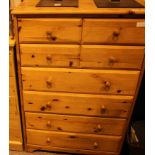 Pine chest of eight drawers. Not available for in-house P&P, contact Paul O'Hea at Mailboxes on
