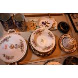Collection of mixed china including some Royal Albert Moss Rose ceramics. Not available for in-house
