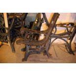 Pair of cast iron garden bench ends. Not available for in-house P&P, contact Paul O'Hea at Mailboxes