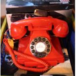 3 x untested GPO Carrington, push button telephone in 1920s styling with pull-out pad tray;