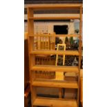Large seven shelf pine bookcase, 210 x 82 cm. Not available for in-house P&P, contact Paul O'Hea