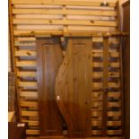 Pine double bed frame. Not available for in-house P&P, contact Paul O'Hea at Mailboxes on 01925