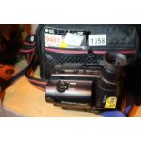 Cased Sony Handycam video 8 camera, with power leads. P&P Group 3 (£25+VAT for the first lot and £