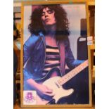 Retro framed poster on board of Marc Bolan, 45 x 70 cm. Not available for in-house P&P, contact Paul