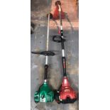 Two petrol garden strimmers, Gardenline and Hecht. Not available for in-house P&P, contact Paul O'