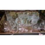 Box of moulded and other glassware. Not available for in-house P&P, contact Paul O'Hea at