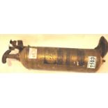 Antique brass Pyrene fire extinguisher. P&P Group 2 (£18+VAT for the first lot and £3+VAT for