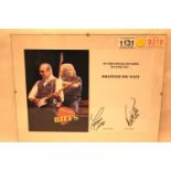 Framed picture of Francis Rossi and Rick Parfitt of Status Quo signed to the bottom right. P&P Group