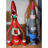 Two Thunderbirds models, Thunderbirds One and Three. P&P Group 2 (£18+VAT for the first lot and £3+