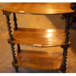 Edwardian three tier rosewood whatnot. Not available for in-house P&P, contact Paul O'Hea at