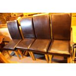 Four modern leather effect dining chairs. Not available for in-house P&P, contact Paul O'Hea at