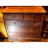 Antique mahogany two short over three long chest of drawers, W: 106 cm. Not available for in-house