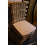 Wicker high back conservatory chair. Not available for in-house P&P, contact Paul O'Hea at Mailboxes